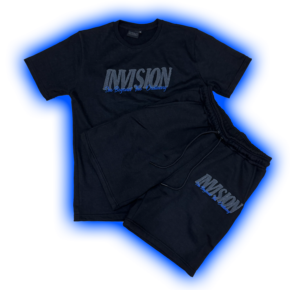 Blue Horizon Short Set - Black