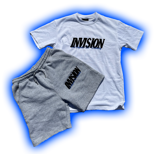 Blue Horizon Short Set - White